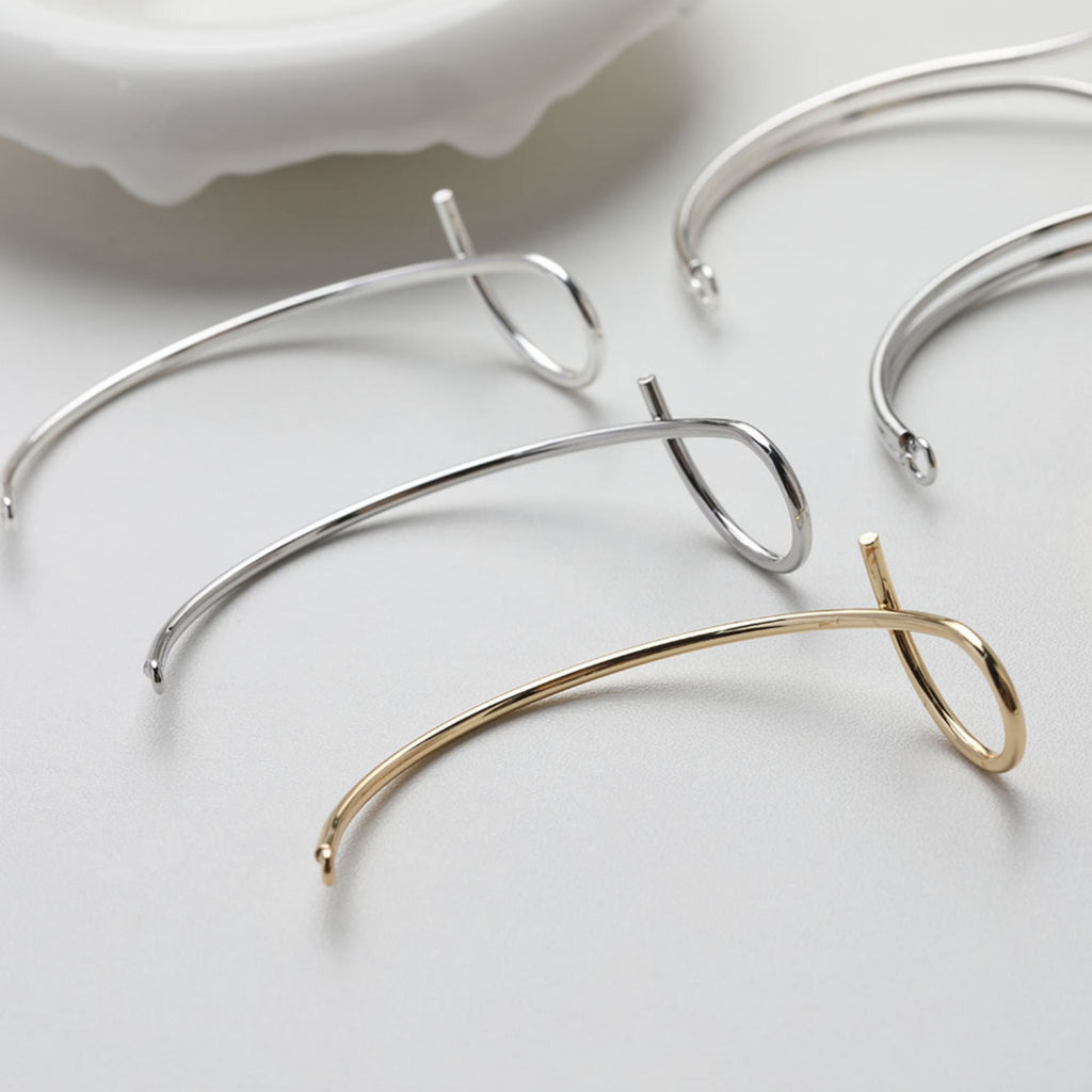 وصلة سوار عقدة بسيطة مع حلقات، مطلية بالذهب/الفضة عيار 14 قيراطًا، نتائج صنع سوار، نتائج مجوهرات سوار GE108