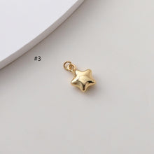 Load image into Gallery viewer, CZ Pave Star Charms, Moon Charms, Crystal Cubic Pave Pendant, 18K Gold Plated, Necklace And  Earring Making, Jewelry Findings S1386