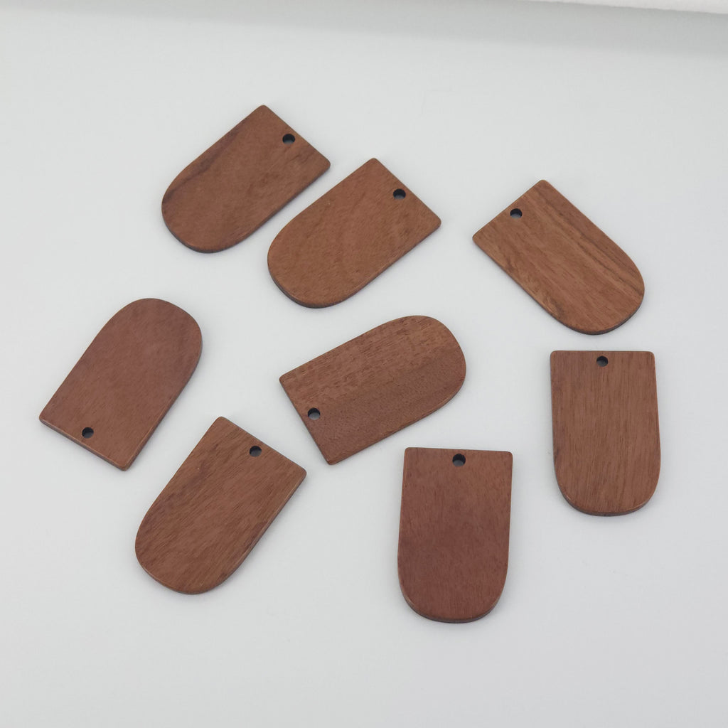 10PCS Cylinder Geometric Shape Wood Charms, Wooden Pendant, Reclaimed Walnut Wood, Geometric Statement Wood Earrings Diy Ideas JT966
