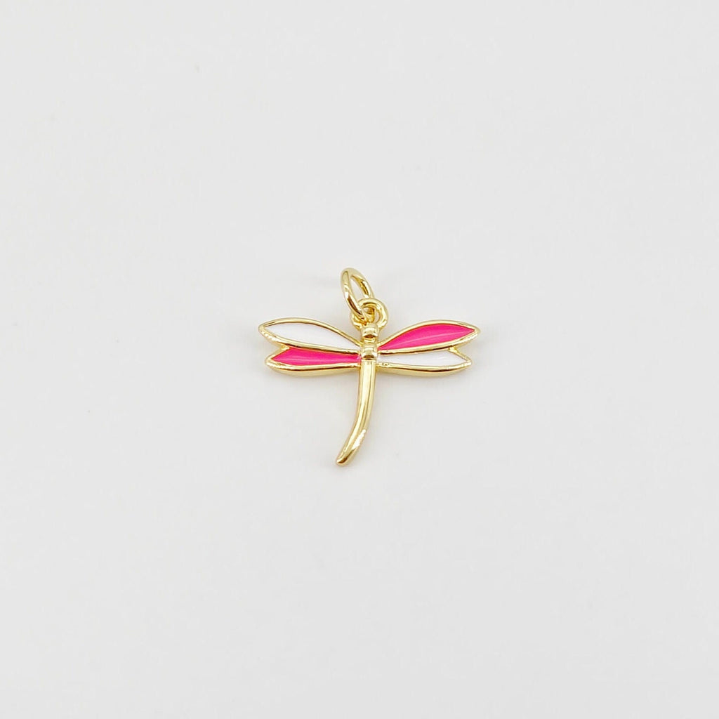 Dragonfly Charm, 18K Gold/Silver Plated Pendant, 12*14.7mm, Flying Animal Charm, Necklace Jewelry Finding S20725