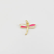 Load image into Gallery viewer, Dragonfly Charm, 18K Gold/Silver Plated Pendant, 12*14.7mm, Flying Animal Charm, Necklace Jewelry Finding S20725