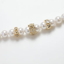 Cargar imagen en el visor de la galería, Cuentas espaciadoras redondas con forma de flor de corazón, chapadas en oro de 14 quilates, cuentas con espaciado de agujeros de circonita, cuentas para hacer collares y aretes, accesorios de joyería SC014