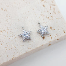 Load image into Gallery viewer, Tiny Star Charms, 8mm Crystal Cubic Star Pendant, 18K Gold Plated, Necklace charms, Jewelry Findings S692