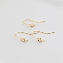 Load image into Gallery viewer, 14K Gold Plated Ear Wires, Cubic Pave Earring Hooks, Nickel Free, Fish Hooks, Ear Wires for Jewelry Making ZX259