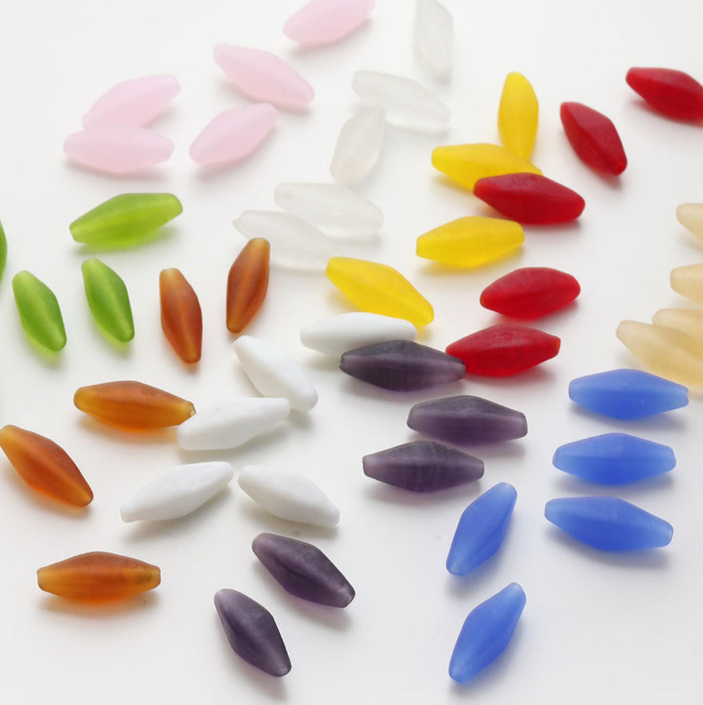 خرز معيني طويل مصقول يدويًا، 29 مم، خرز زجاجي كريستالي فضفاض لصنع المجوهرات، أدوات يدوية للعثور على الخرز GZ775