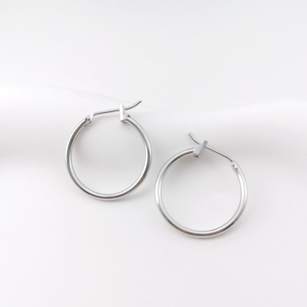 10 aros redondos chapados en oro de 18 quilates, piezas para aros Huggie, aros de resorte de 20 mm, ZX069