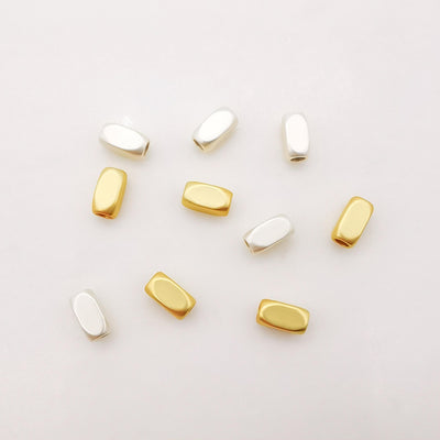 Matte Gold Plated Rectangular Cube Beads, Matte Gold Cube Beads, 6x3mm, Cube Bracelet Beads, Gold Plated Spacer Beads, Jewelry Finding S503