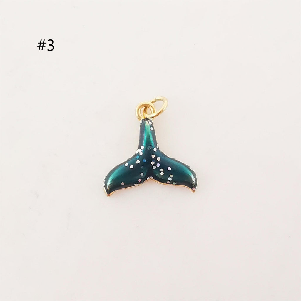 Enamel Marine Life Charms, Jellyfish, Seashell, Fishtail Pendant, Gold Plated Cubic Pave Charms, Bracelet Making, Jewelry Findings S20239