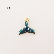 Load image into Gallery viewer, Enamel Marine Life Charms, Jellyfish, Seashell, Fishtail Pendant, Gold Plated Cubic Pave Charms, Bracelet Making, Jewelry Findings S20239