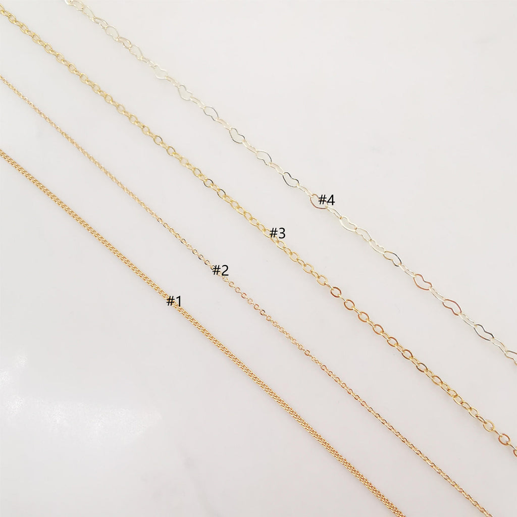 18K Gold Cable Chain, Vine Chain, Heart Chain, Loose Chains For Jewelry, Unfinished Chain, Hypoallergenic, Necklace Making Findings ZX068