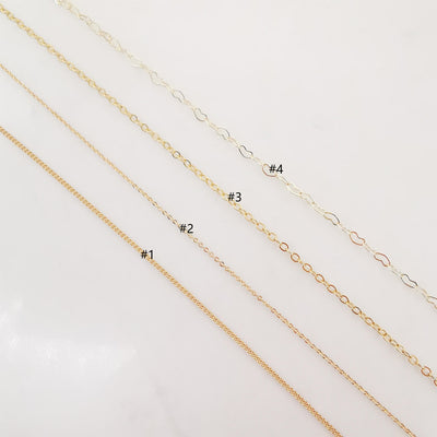 18K Gold Cable Chain, Vine Chain, Heart Chain, Loose Chains For Jewelry, Unfinished Chain, Hypoallergenic, Necklace Making Findings ZX068