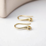 18K Gold Plated Ear Wires, Cubic Pave Earring Hooks, Nickel Free, Fish Hooks, Ear Wires for Jewelry Making D0159