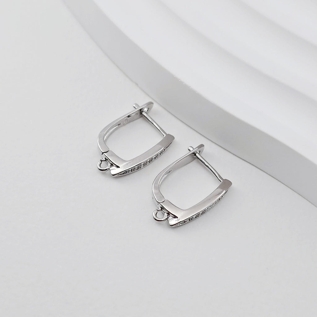 قرط حلقي مطلي بالذهب عيار 18 قيراطًا على شكل حرف U، أجزاء قرط حلقي هاجي، ظهر رافعة، 17.6*12 مم، قرط حلقي لصنع المجوهرات D0271