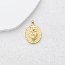 Load image into Gallery viewer, Pleated Square Pendant, Oval Pendant, Cross Heart Charms, Pave CZ, 18K Gold Plated, For Necklace Making, Jewelry Findings S1355