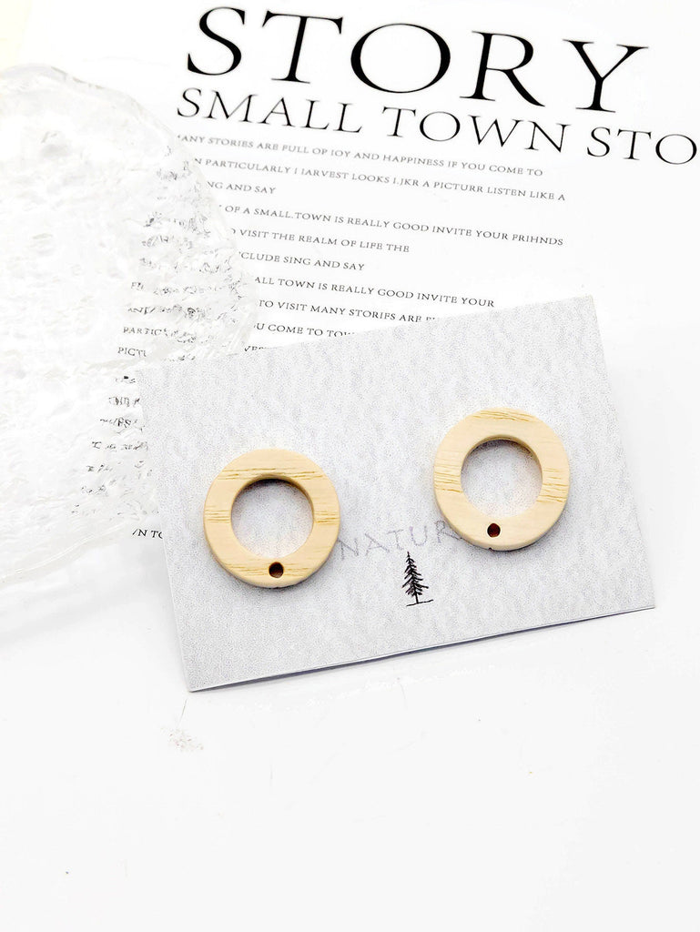 أقراط خشبية من 4 قطع، أقراط خشبية دائرية مجوفة للنساء، مصنوعة من خشب الجوز المعاد تدويره، خالية من النيكل، أقراط هندسية مميزة، رقم المنتج JT916