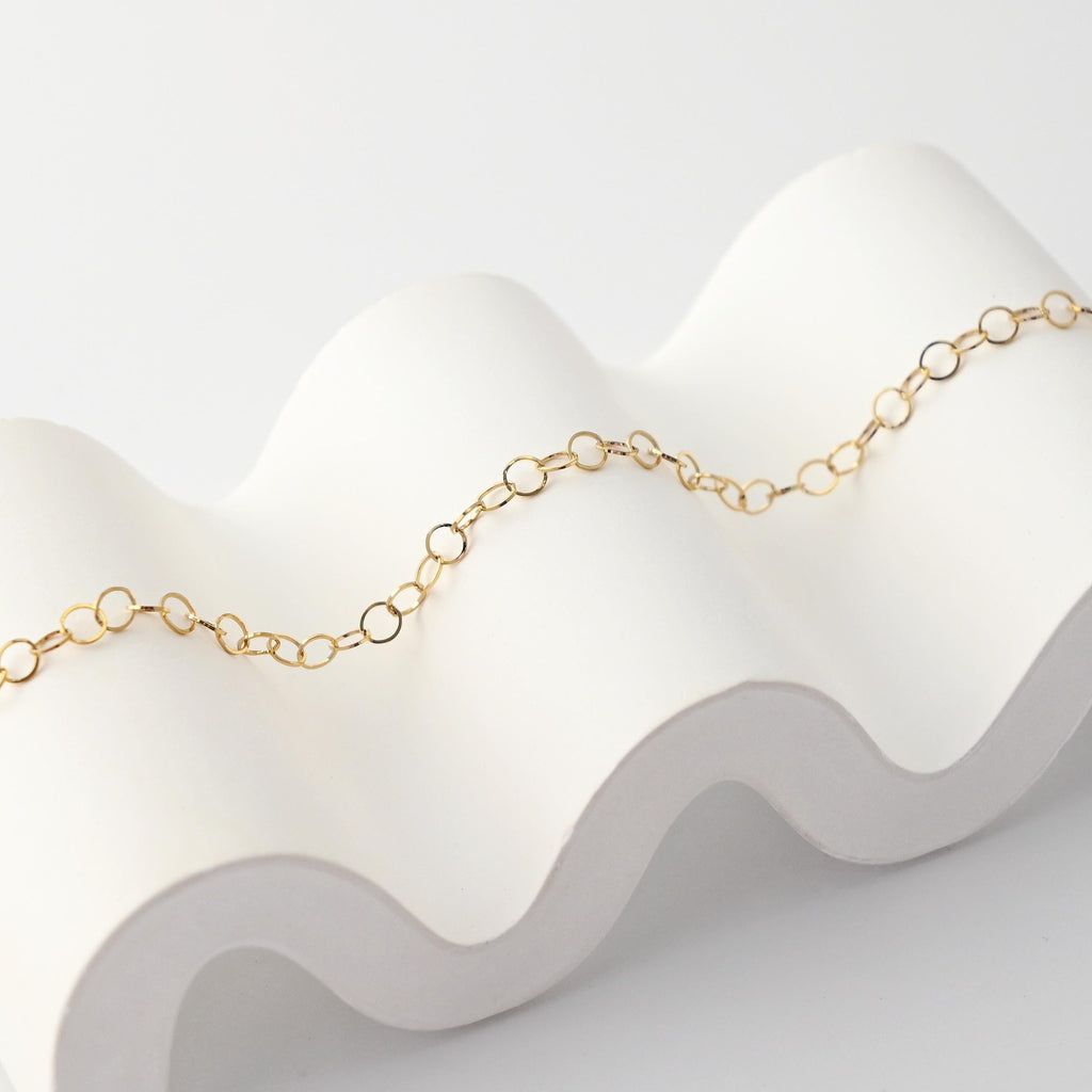 Stainless Steel Cable Chain, 4mm in Flat, 18K Necklace Link Chain, Unfinished Chain, Hypoallergenic, Necklace Making Findings GT010