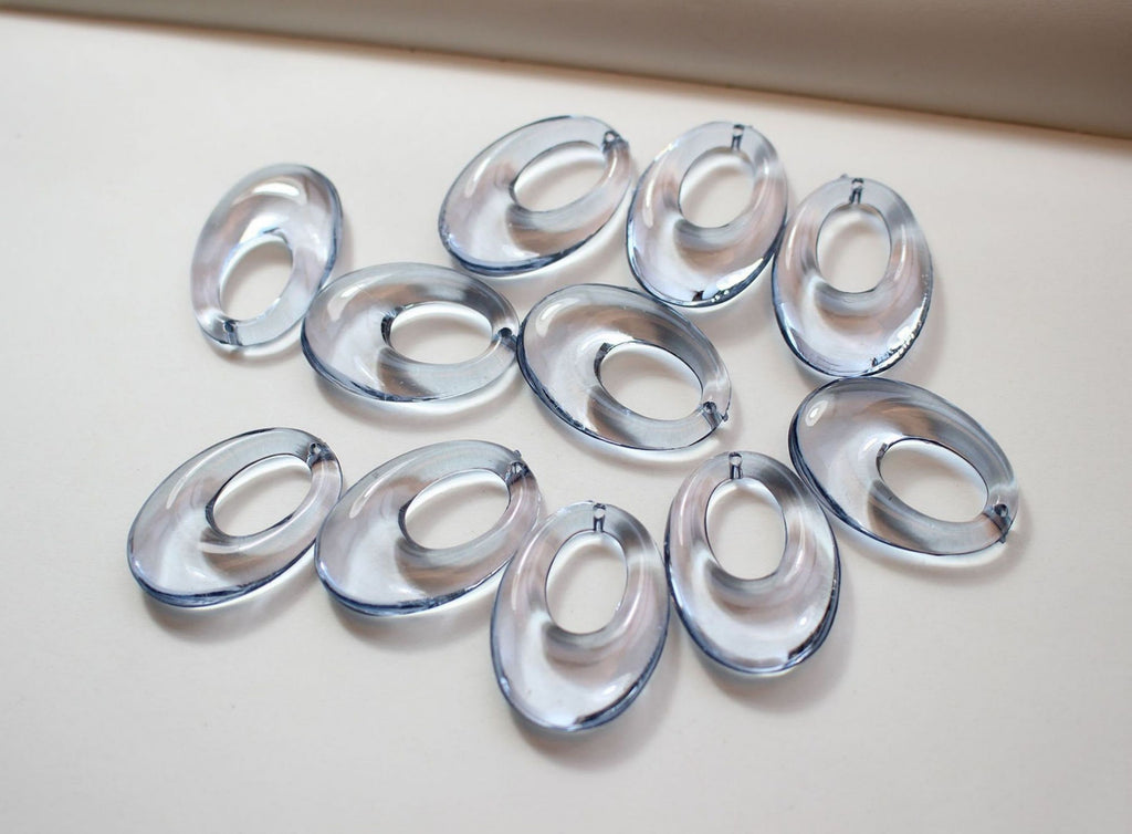 10 قطع من القلادة البيضاوية المفتوحة، قلادة من الراتنج لصنع المجوهرات، العثور على الخرز بنفسك GZ290