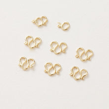 Load image into Gallery viewer, 5PCS- M Hook Clasps, 18K Gold Plated W Clasp, S Clasps, 9x10mm, Necklace Bracelet Making Clasp, Jewelry Findings JG054