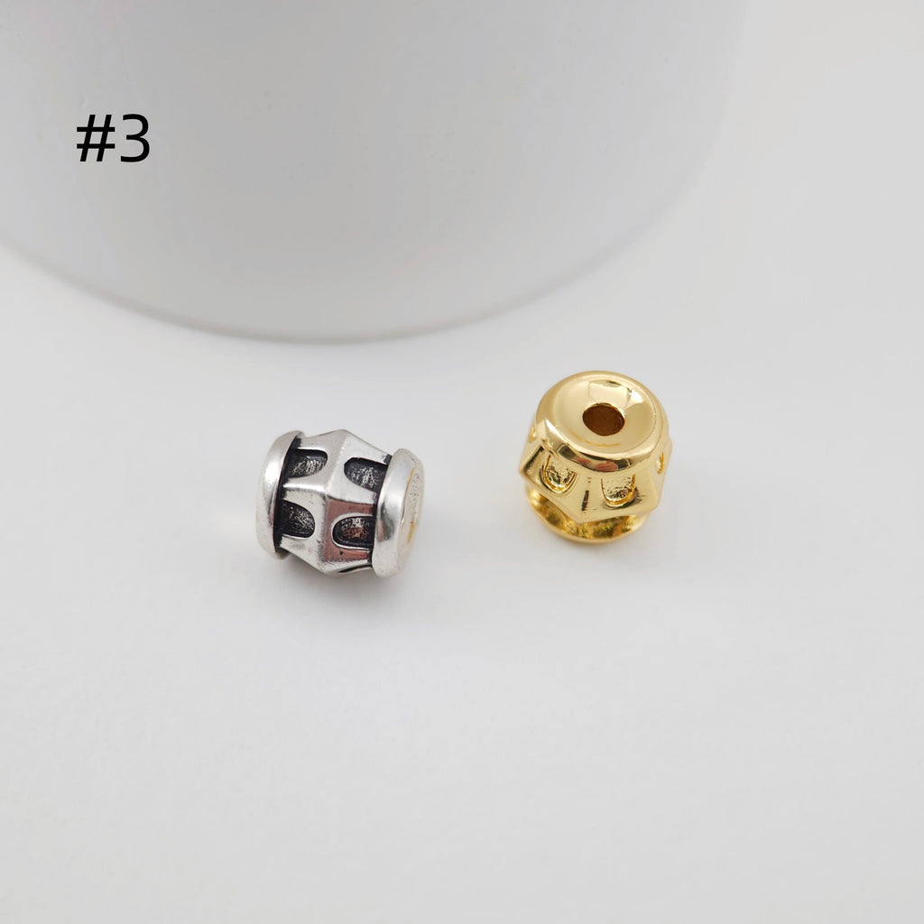 Spacer Beads Collection, 18K Gold/Silver Plated, Round Beads, CZ Pave Beads, Dainty Jewelry Making Beads, Jewelry Finding S1155