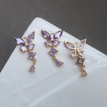 Load image into Gallery viewer, 10pcs Butterfly drop Pendant, Cubic Zircon Crystal Pendant, Bracelet Necklace Pendant, 14K Real Gold Plated, Jewelry Findings HL118-F090