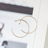 14K Gold Filled Hoop Earring Findings [One Pair], 18mm/26mm, Half Ring Hook Earring, Circle Ear Wires with Ball B013