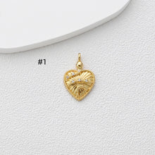 Load image into Gallery viewer, Heart Charm, 18K Gold Plated CZ Pave Eye Pendant, Necklace Making Charm, Jewelry Findings S1366