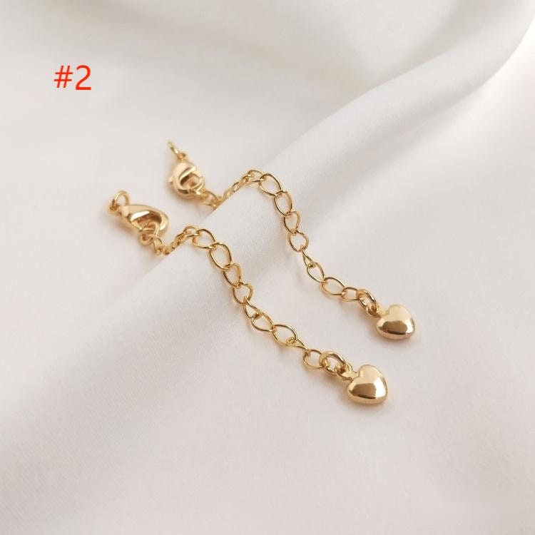10PCS Extender Chain with Lobster Claw Clasps 65mm, 14K Gold Plated Necklace Bracelet Making Findings YY005