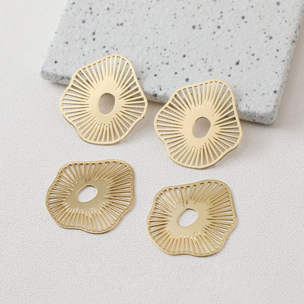 Colgante calado irregular, chapado en oro de 14 quilates, oro mate y plata, colgante para collar ZZ099