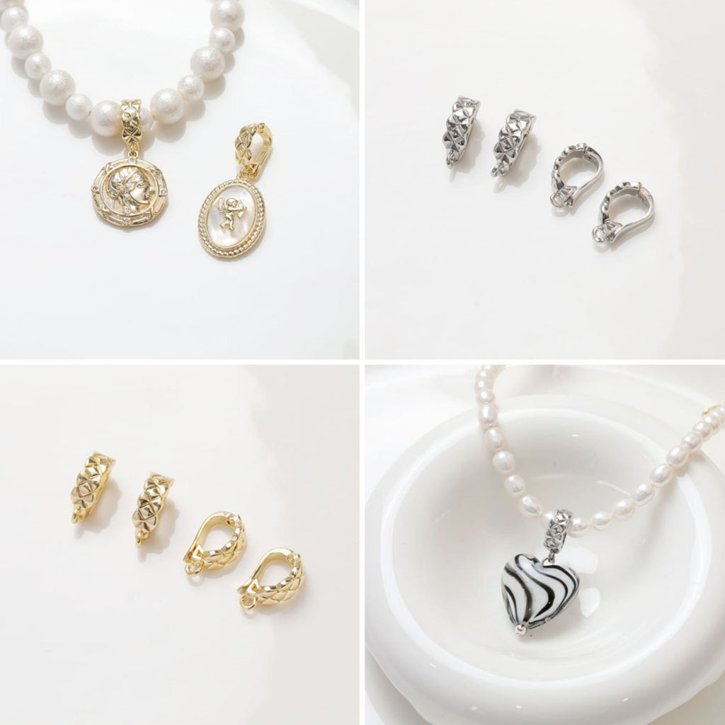 14K Gold Plated Pendant Top, Teardrop Connector, Pendant Snap on Bails, Clasp Link, 14x8mm, Jewelry Making GZ322