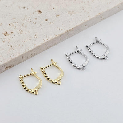 2pcs 18K Gold Plated U Shape Hoop Earring, Huggie Hoops Earring Parts, U shape Hoop earring  for Jewelry Making D0252