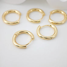 Load image into Gallery viewer, 10PCS 18K Gold Plated Round Hoop Earring, Huggie Hoops Earring Parts, Spring Ear Hoops, hoop earrings S20844