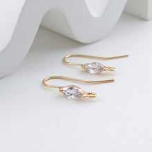 Load image into Gallery viewer, 14K Gold Plated Ear Wires, Cubic Pave Earring Hooks, Nickel Free, Fish Hooks, Ear Wires for Jewelry Making ZX321