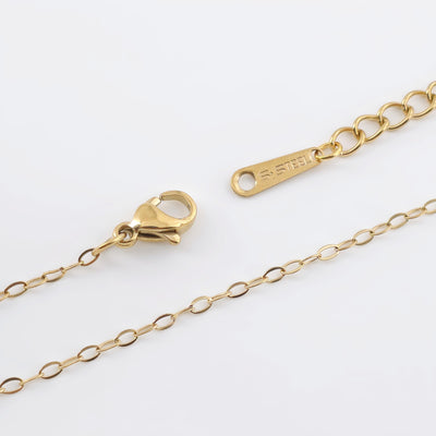 14K Finished Necklace Chain, Oval Cable Necklace, 316L Stainless Steel, Oval Chain, Ready to Wear, 42+5cm/18.5 inch, JR002