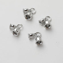 Load image into Gallery viewer, Gold Bell Pendant, 14K Gold/Silver Plated, Double Bell Pendant, Necklace Earring Making Charms, 13.5mm, Jewelry Findings GZ639