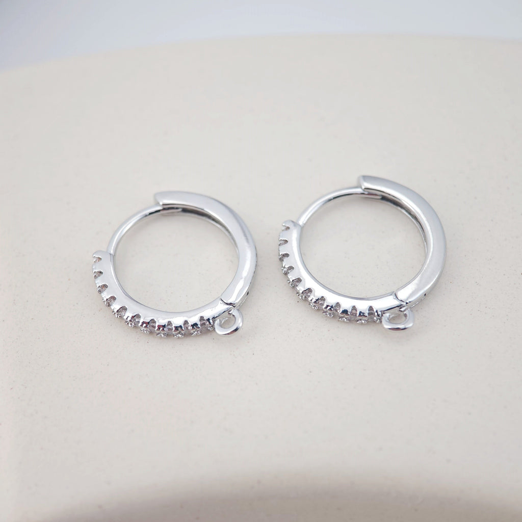 Cubic Zirconia Ear Hoops Multicolor Pave Crystal , 19*17mm, 18K Gold Plated Leverback Earrings, Huggie Hoops Earring D0154