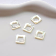 Load image into Gallery viewer, Square-shaped White Mother-of-Pearl, MOP Shell Pendant, Sector White Nacre, Shell Charm, Mother of Pearl Jewelry Making Findings RY007