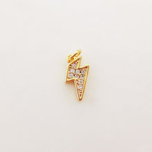 Load image into Gallery viewer, Moon, Cloud Lighting, Phonetic Charm, Enemal CZ Pave Pendant, 18K Gold Plated, Bracelet Making Charm, Jewelry Findings S1014