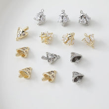 Load image into Gallery viewer, Mushroom Charm, 14K Gold/Silver Plated CZ Pave Pendant, Neckalce Bracelet Making Pendant, Jewelry Supply Finding GZ632