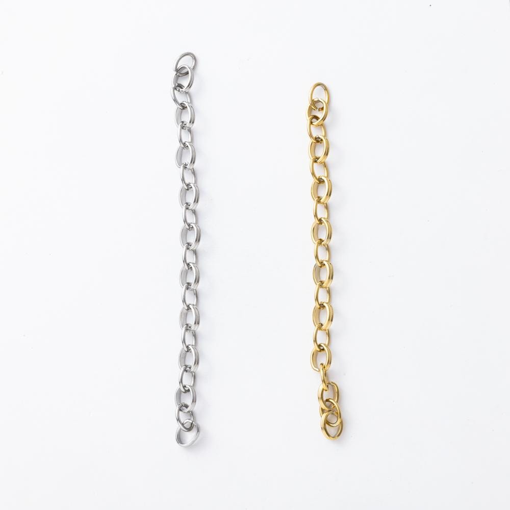 18K Gold Link Chain, Handmade DIY Accessories, 316L Stainless Steel, Sold in 0.5 Meter, ZD010