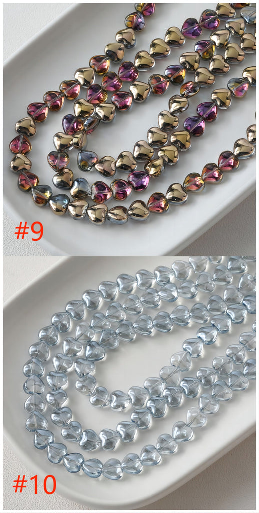 Heart Glass Beads, 12x10mm, Crystal Glass Loose Beads for Jewelry Making, DIY Beads Finding GZ540