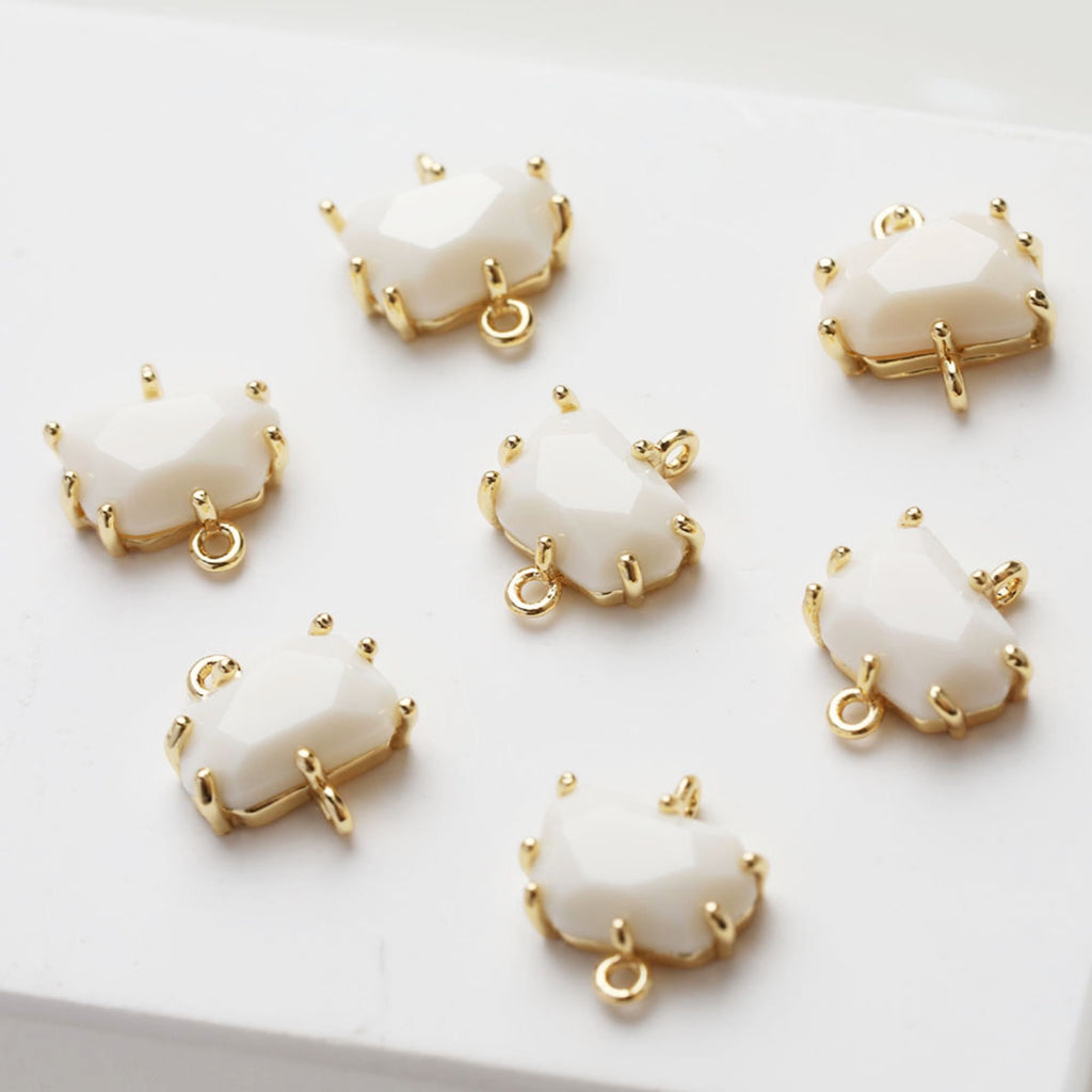 Irregular Cloud Connector, Rhinestone Pendant, Bracelet Necklace Making, Gold Plated Jewelry Findings GZ387