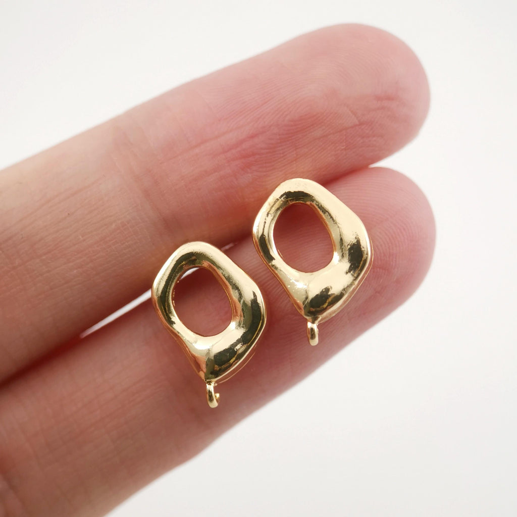 4pcs Irregular Ear Post With Loop, S925 Silver Ear Pin Nickel Free Earrings, Geometric Ear Stud, Hypoallergenic Earring Findings ZX036