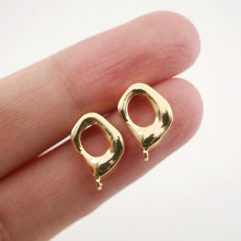 Load image into Gallery viewer, 4pcs Irregular Ear Post With Loop, S925 Silver Ear Pin Nickel Free Earrings, Geometric Ear Stud, Hypoallergenic Earring Findings ZX036