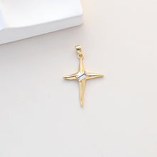 Load image into Gallery viewer, North Star Charms,  Crystal Cubic Pave Star Pendant, 18K Gold Plated, Necklace Making Star Charms, Jewelry Findings S1339