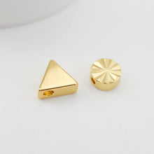 Load image into Gallery viewer, Triangle Spacer Beads, 18K Gold Plated , Dainty Bracelet Necklace Making Beads, Jewelry Finding S325
