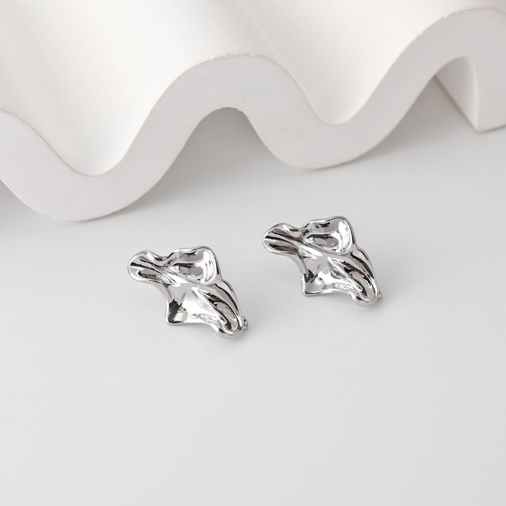 أقراط غير منتظمة بحلقة، مطلية بالذهب عيار 18 قيراطًا، خالية من النيكل، دبوس من الفضة الاسترلينية S925، أقراط أذن مضادة للحساسية D0485