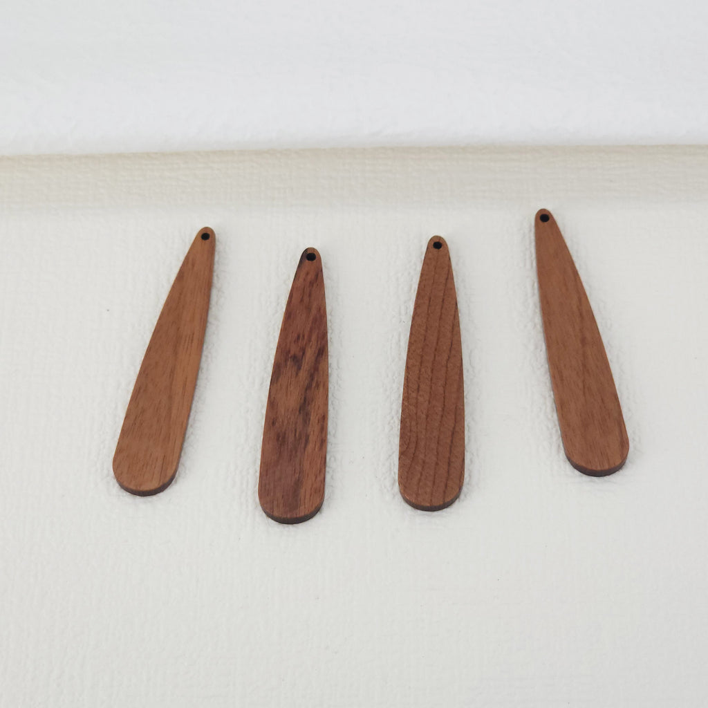 2PCS Strip Shape Wood Charms, Wooden Pendant, Reclaimed Walnut Wood, Geometric Statement Wood Earrings Diy Ideas JT963