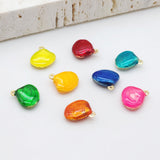 Enamel SeaShell Charms, 18K Gold Plated, Shell Pendant, Beach Charm, Necklace Making Charms, Jewelry Findings S20517