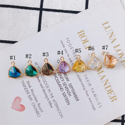 10pcs- Crystal Triangle Geometry Charms, 14K Gold Plated Crystal Pendant, Jewelry Findings MY073-F050