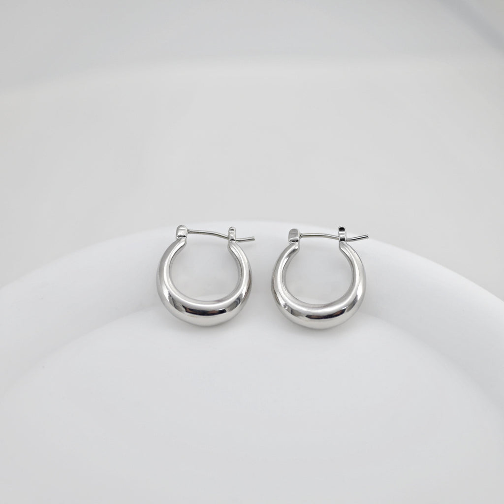 Gold U Shape Ear Hoops, 18K Gold/Silver Plated Leverback Earrings, Huggie Hoops Earring Findings D0347